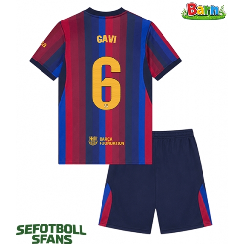 Barcelona Paez Gavi #6 Hemmaställ Barn 2026-27 Kortärmad (+ Korta byxor)